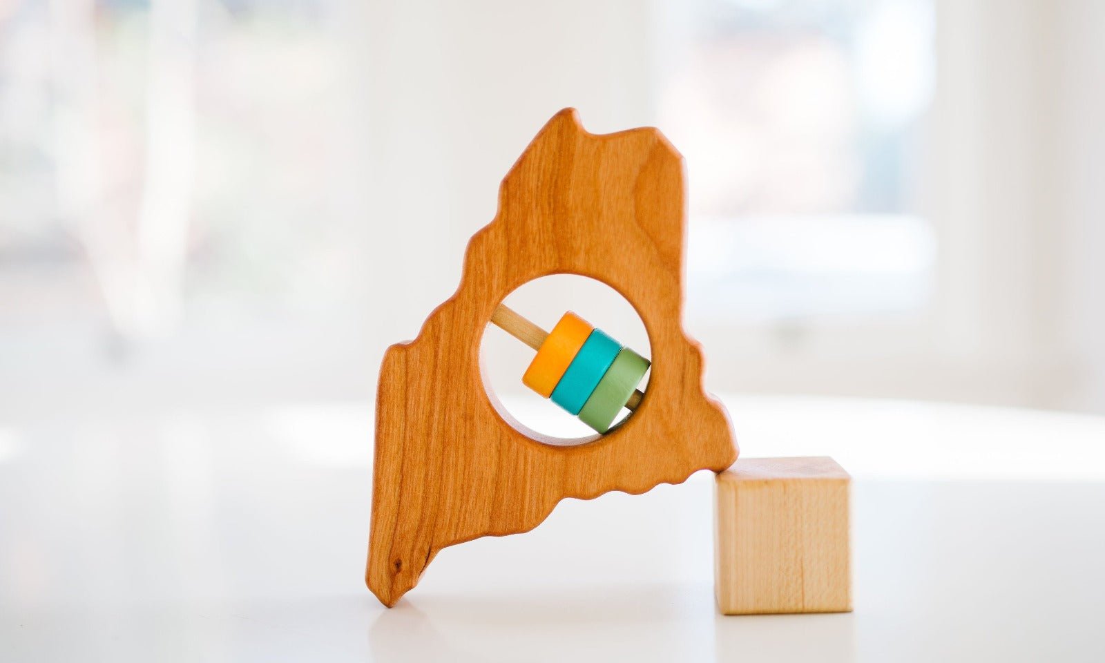 Maine State Wooden Baby Rattle™