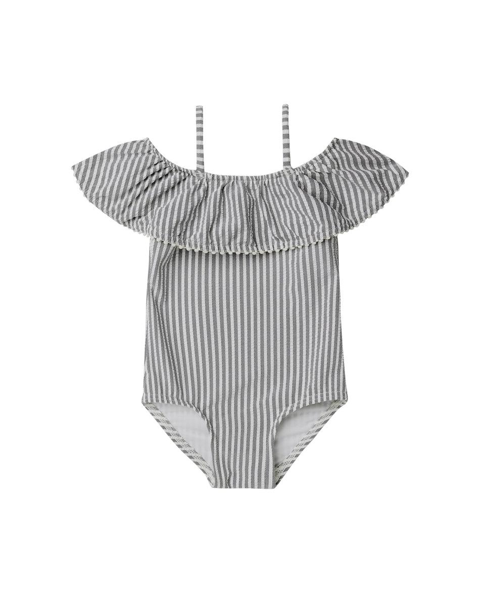 off-the-shoulder one-piece, ink stripe - Why and Whale