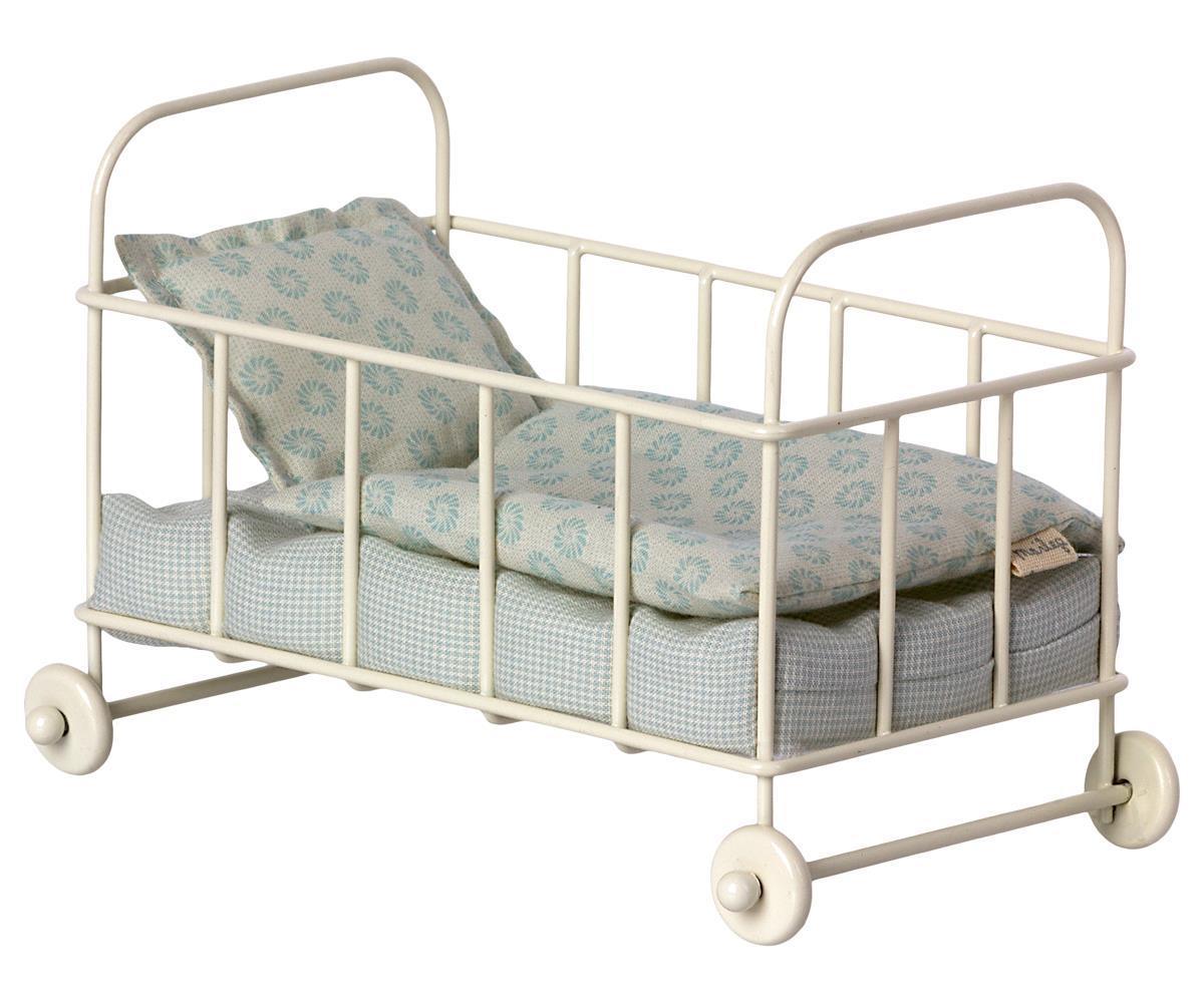 Maileg - Cot bed, Micro - Blue - Why and Whale