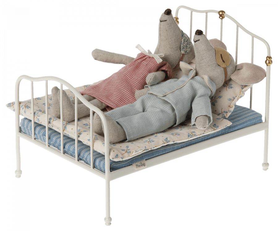 Maileg - Vintage Bed, Mouse, Off-white - Why and Whale